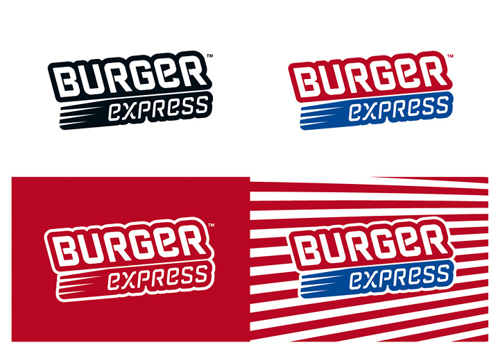 Burger Express logo design variations