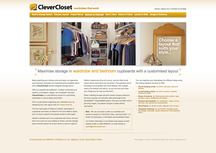 CleverCloset web design 5
