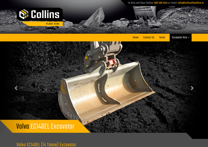 Collins Plant Hire product photography