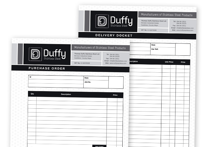 Duffy Stainless Steel docket book designs