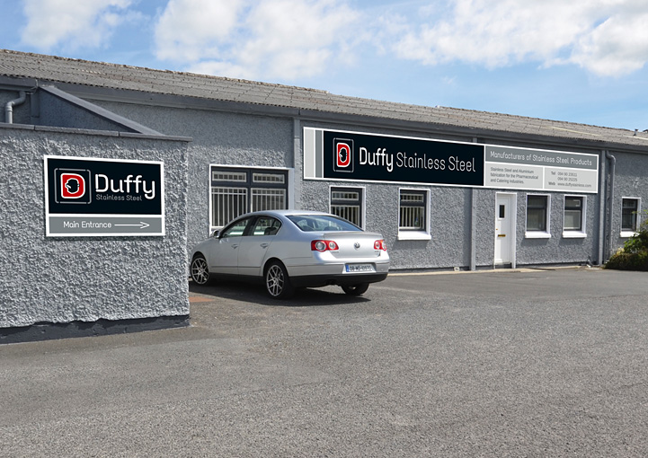 Duffy Stainless Steel signage design
