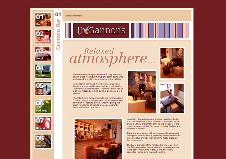 JJ Gannons Hotel web design 2