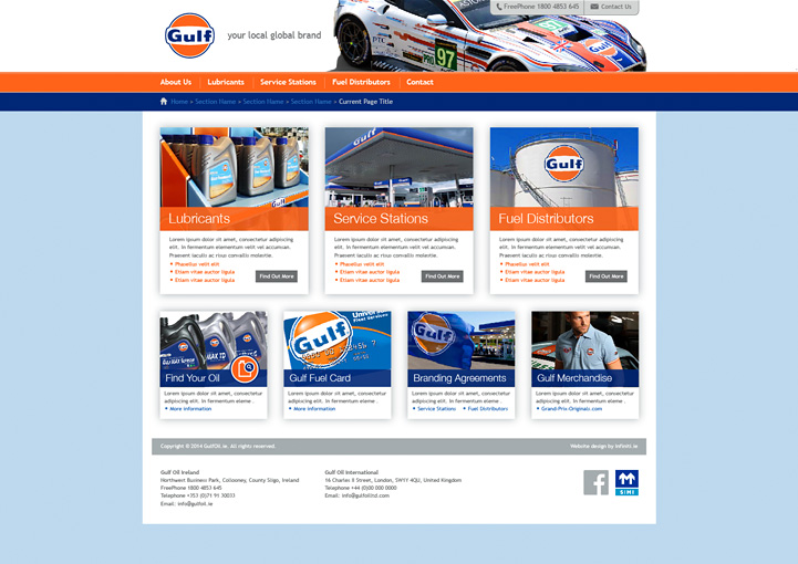 Gulf Oil website design 1