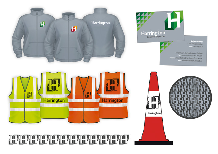 Harrington Concrete brand design applications 2