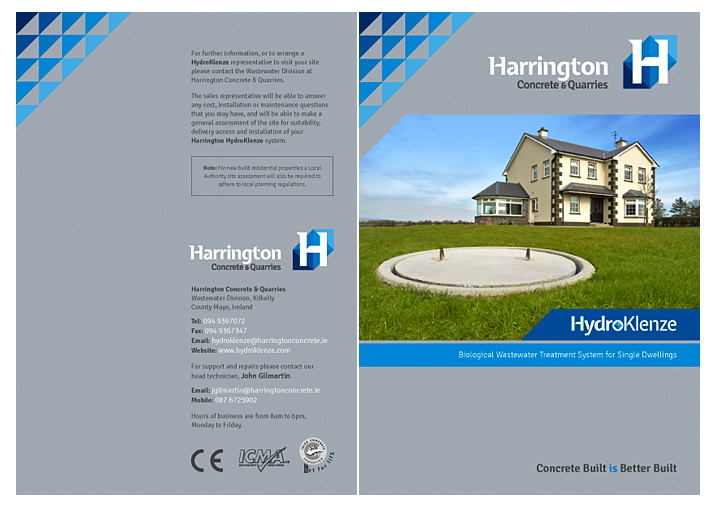Harrington Concrete booklet cover design