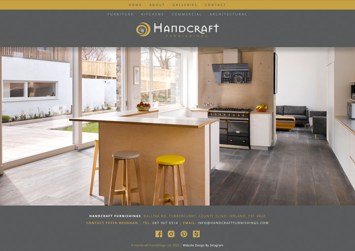 Handcraft Furnishings website design 1