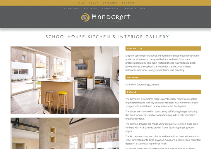 Handcraft Furnishings website design 4