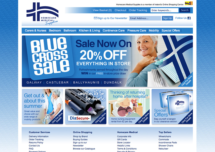Homecare Medial Supplies website design