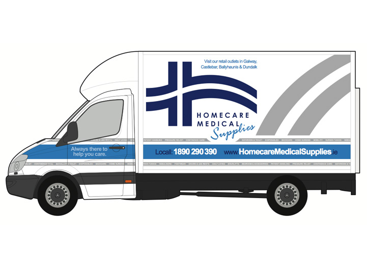 Homecare Medical Supplies Van Wrap Design Ballyhaunis