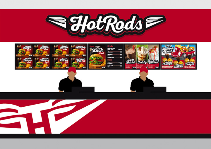 HotRods Fast Food counter design