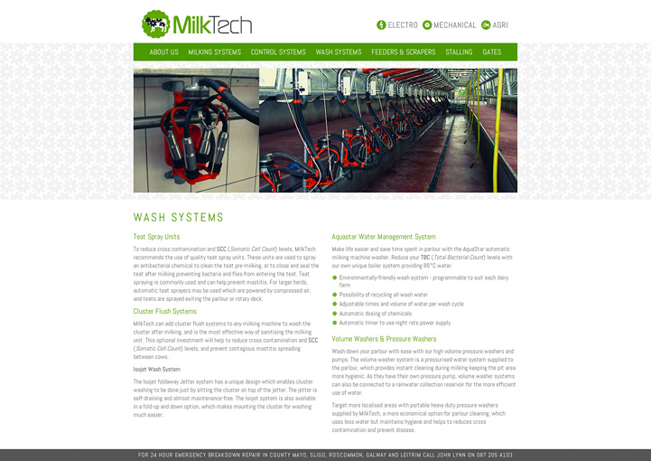 MilkTech website design