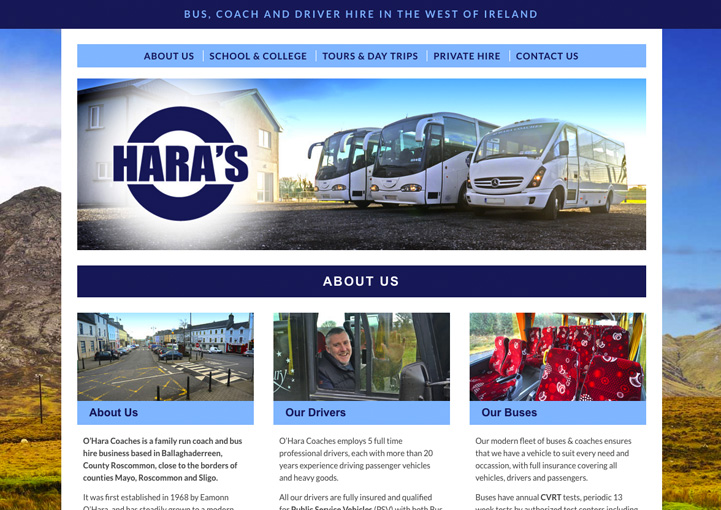 O'Hara's Coaches Web Site Design Ballaghaderreen