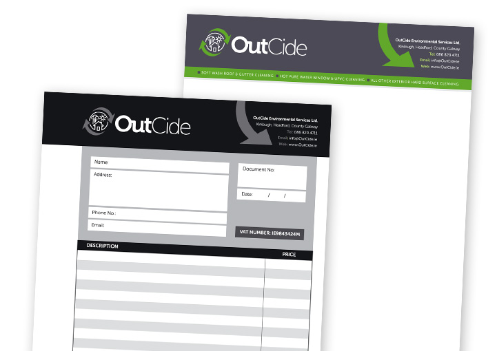 OutCide docket and letterhead design
