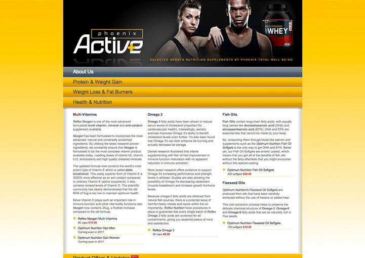 Phoenix Active web site design