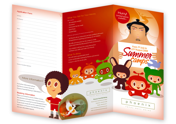 Phoenix Total Well-Being summer camps leaflet design