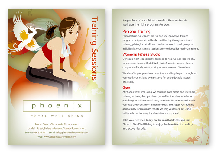 Phoenix Total Well-Being personal training postcard design