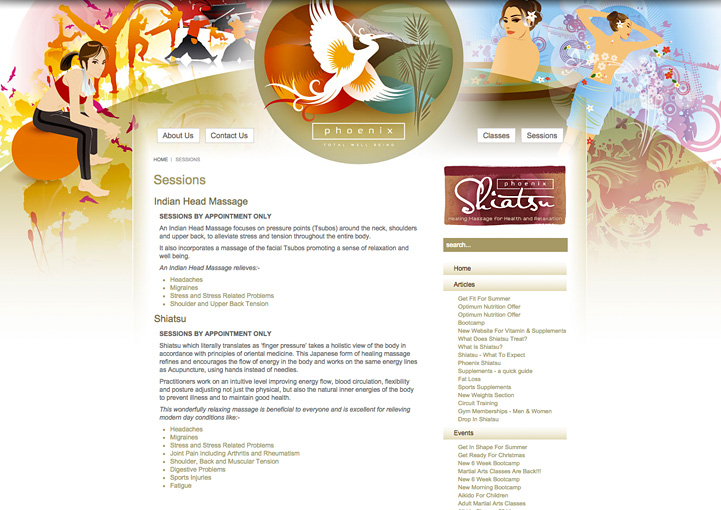 Phoenix Total Well-Being web page design