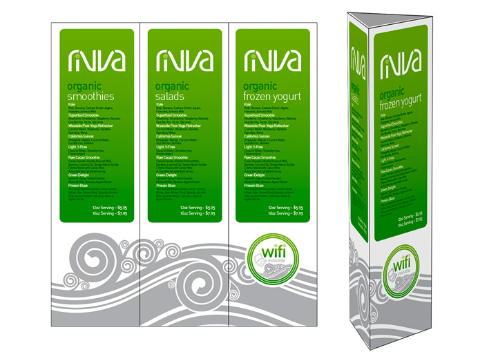 Cafe Rivva Pavement Menu Design Los Angeles