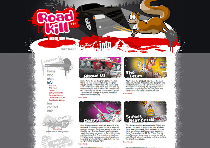 Roadkill Toys web site design