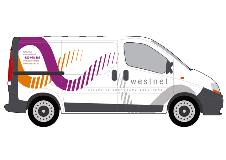 WestNet Broadband vehicle graphics design