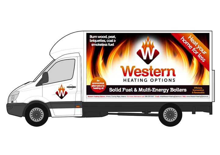 Western Heating Options vehicle graphics design