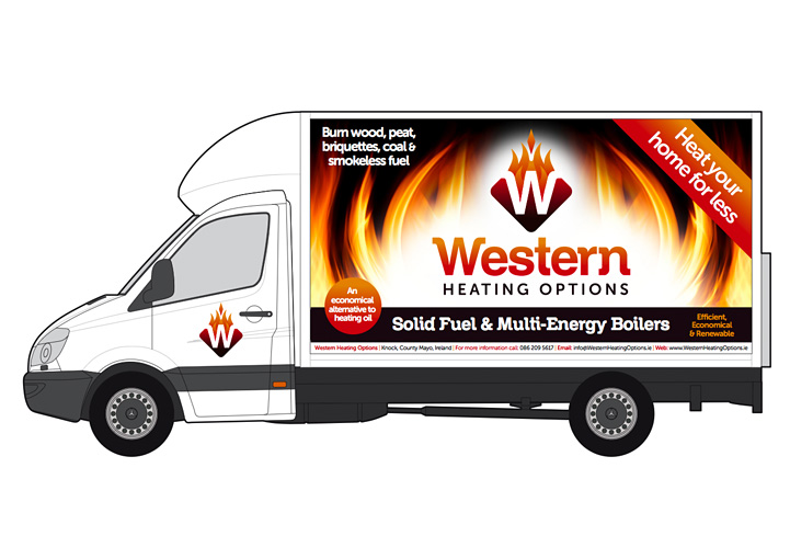 Western Heating Options Van Wrap Design Knock