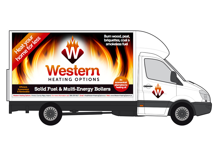 Western Heating Options fleet graphics design