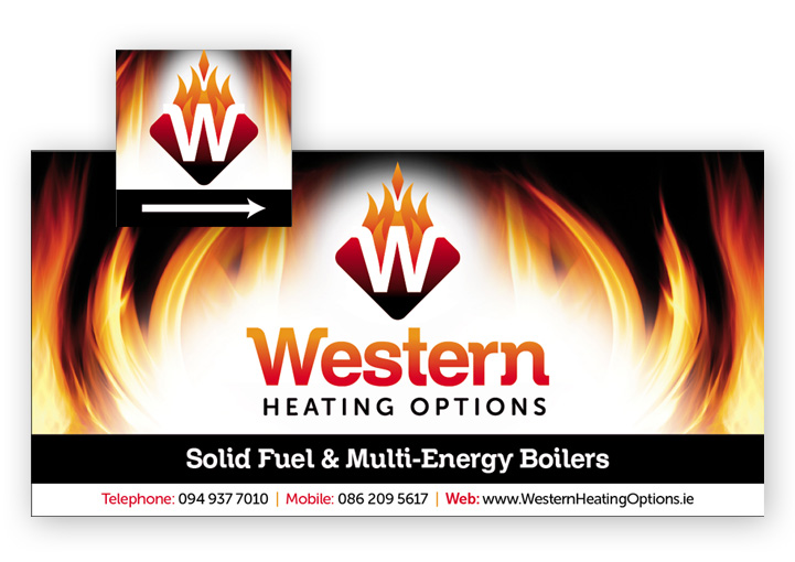 Western Heating Options Sign Design Knock