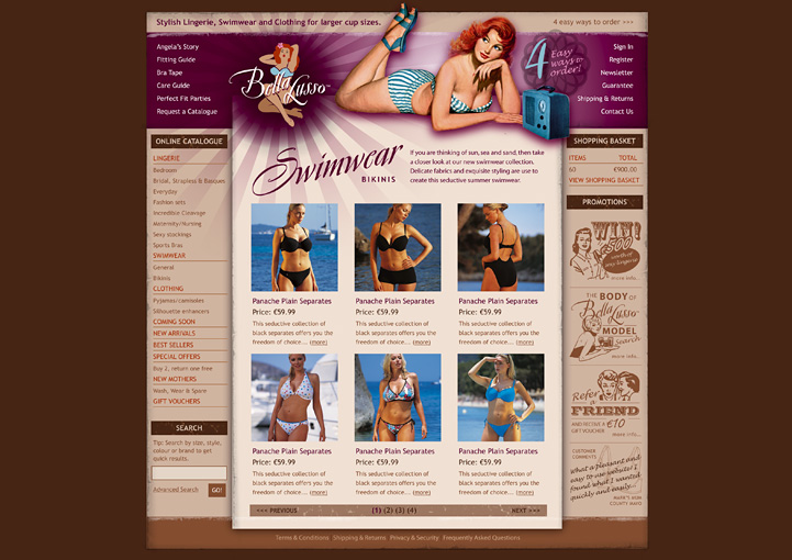 Bella Lusso web catalogue design