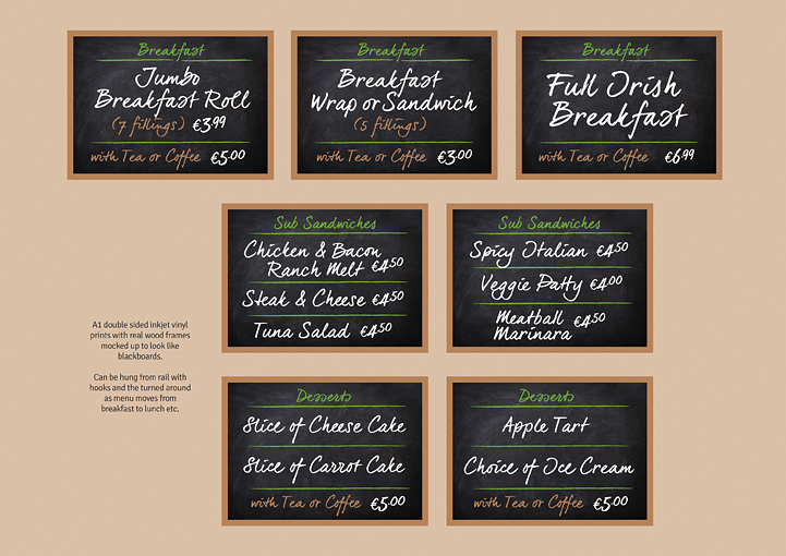 Junction Deli menu board design