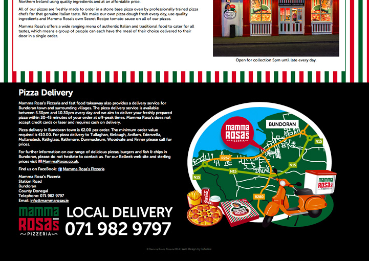 Mamma Rosa's Pizzeria web design 7