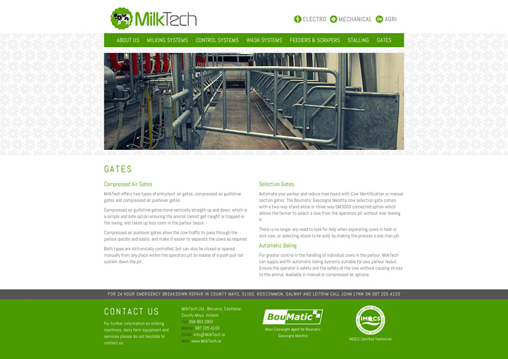 MilkTech website design