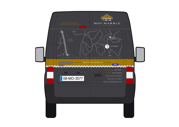 Moy Marble van wrap design