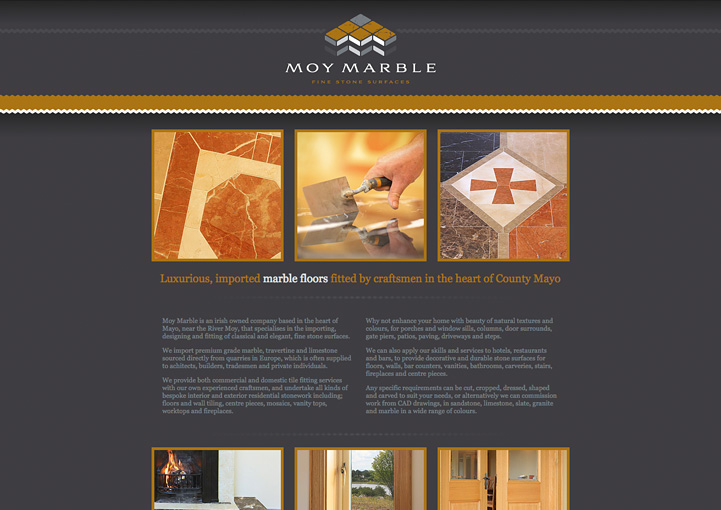Moy Marble web page design