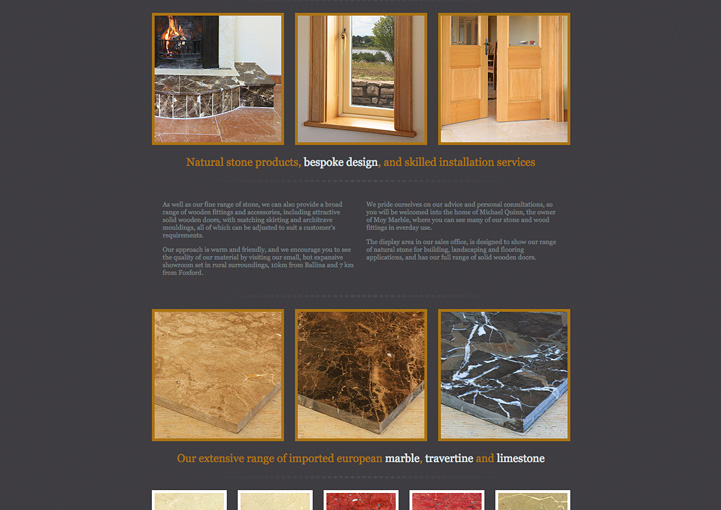 Moy Marble website design