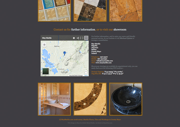 Moy Marble website design