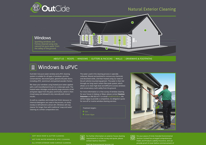 OutCide web page design