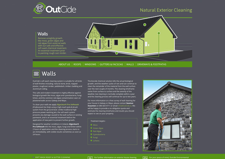 OutCide website design