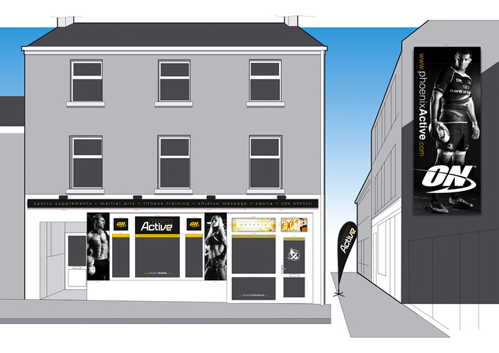 Phoenix Active exterior shop signage design