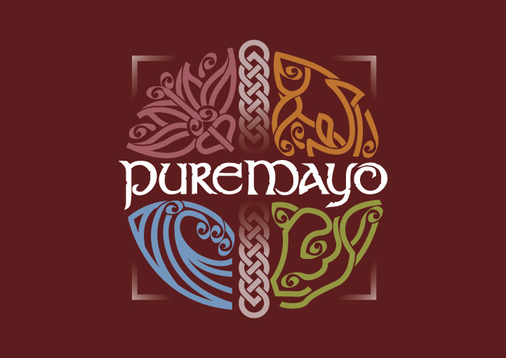 PureMayo logo design on red
