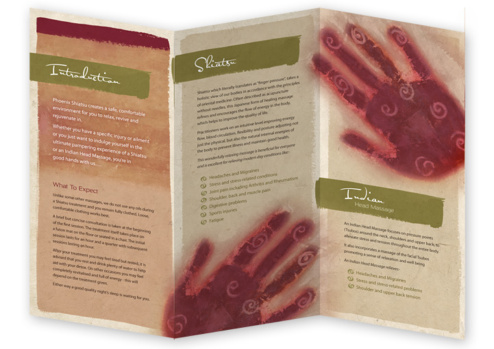 Phoenix Shiatsu dl brochure design