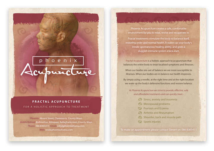 Phoenix Acupuncture postcard design