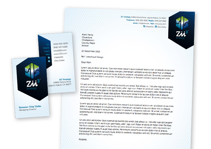 Zii3 Strategy Stationery Design Houston, Texas